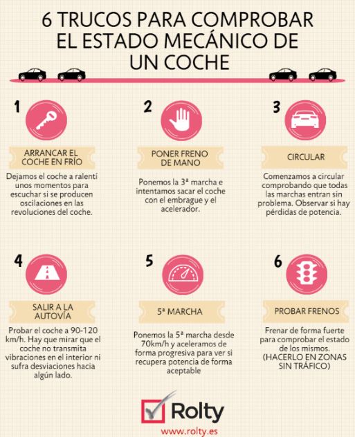 infografia trucos para conocer estado mecánico de un vehículo