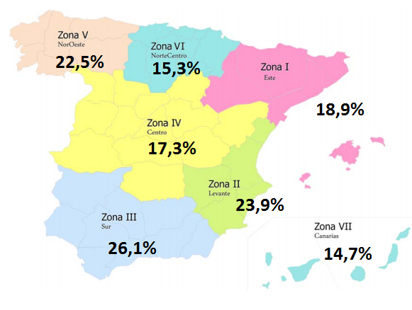 mapa disminución coches